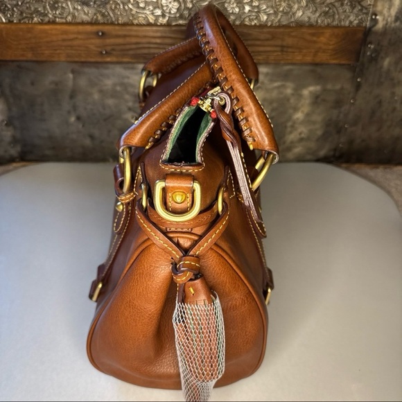 Dooney & Bourke Small Florentine Satchel in chestnut with Strap - Picture 4 of 12